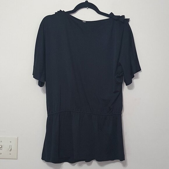 St John  100% Silk Ruffled Floral Detail  bow Silk Top - Picture 7 of 7